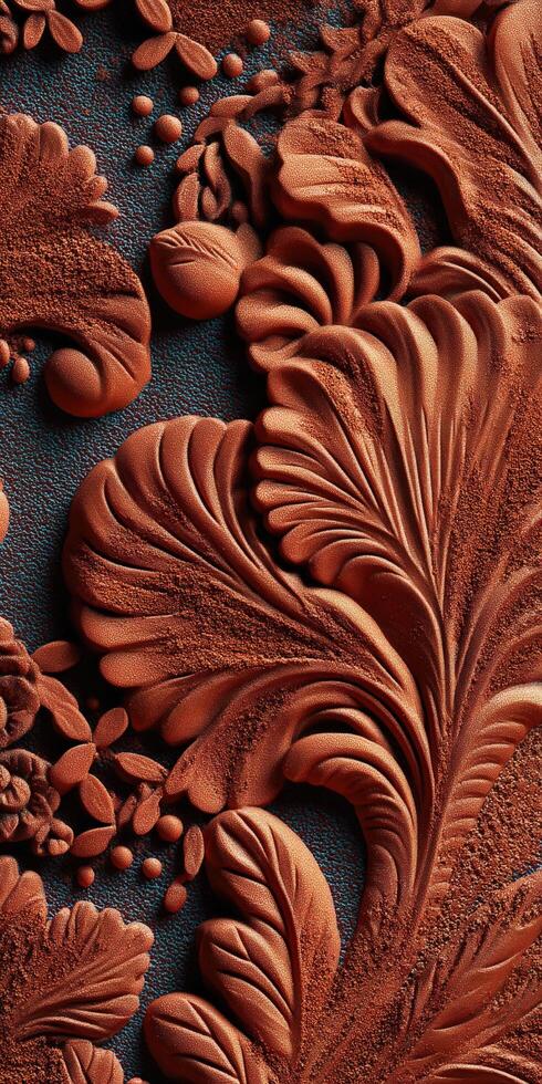 A close up of a flower pattern on a surface photo