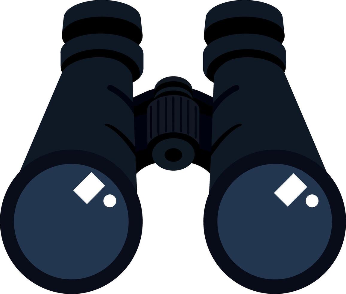 Black Binoculars Front View Optical Device for Outdoor Observation Illustration vector