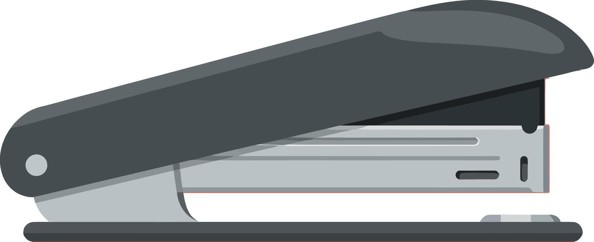 Office stapler tool for paper fastening in grey and black design illustration vector