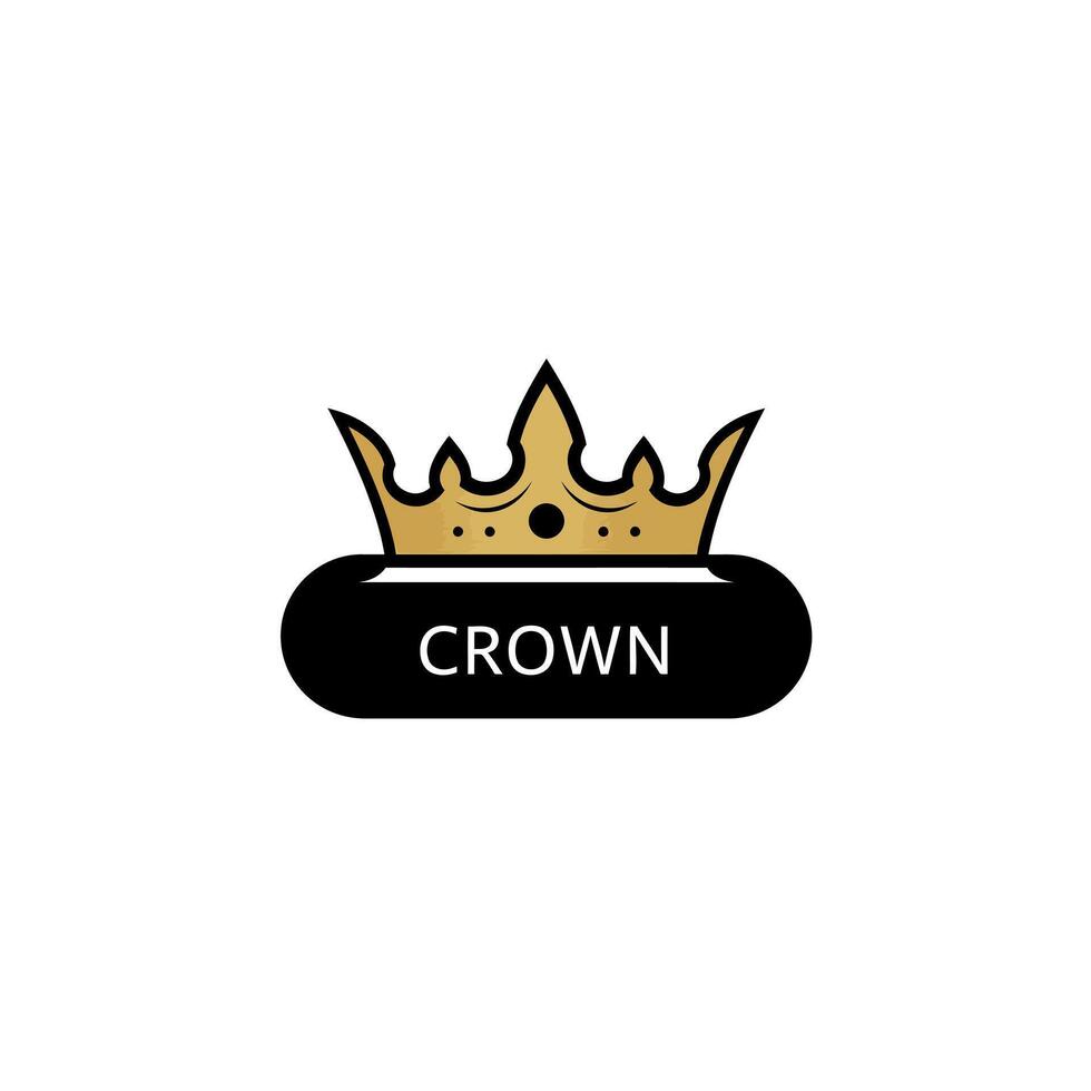 Crown icon design with gold and black colors for logo and branding purposes illustration vector