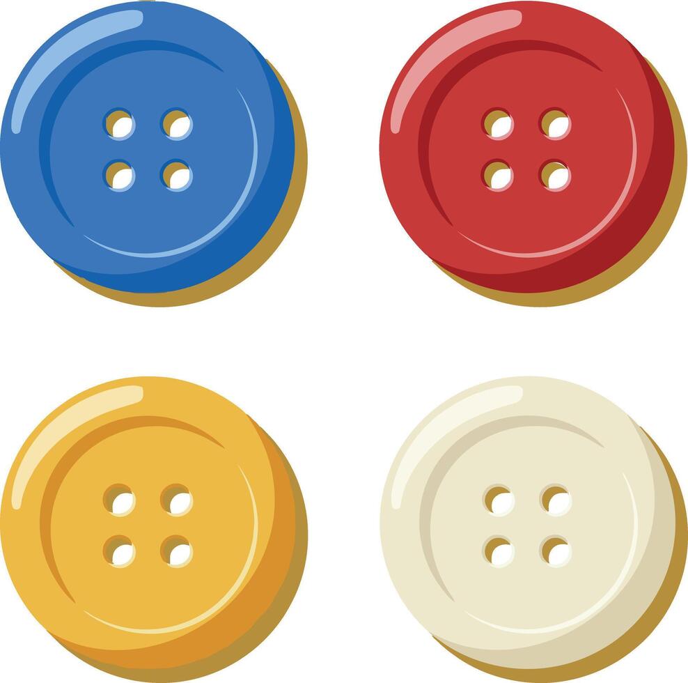Colorful blue red yellow and white sewing buttons illustration design vector
