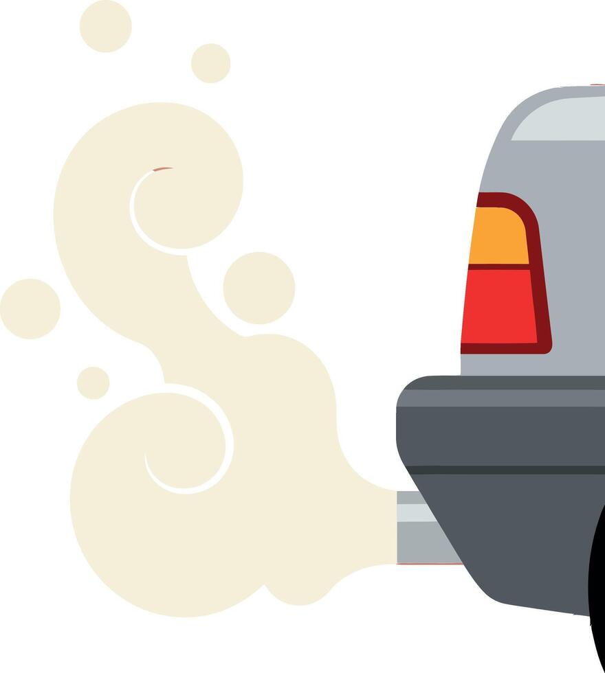 Car Exhaust Emission Pollution Illustration with Smoke from Tailpipe vector