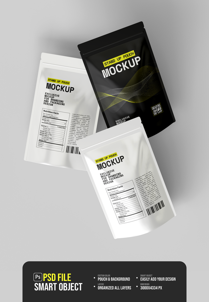 Two bags of smart object mockup psd