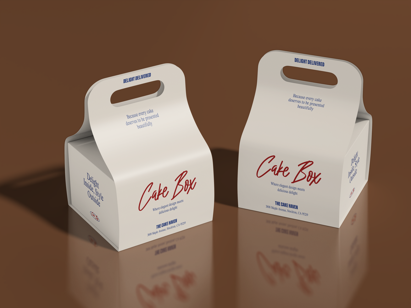 Cake Box Mockup with Handle psd
