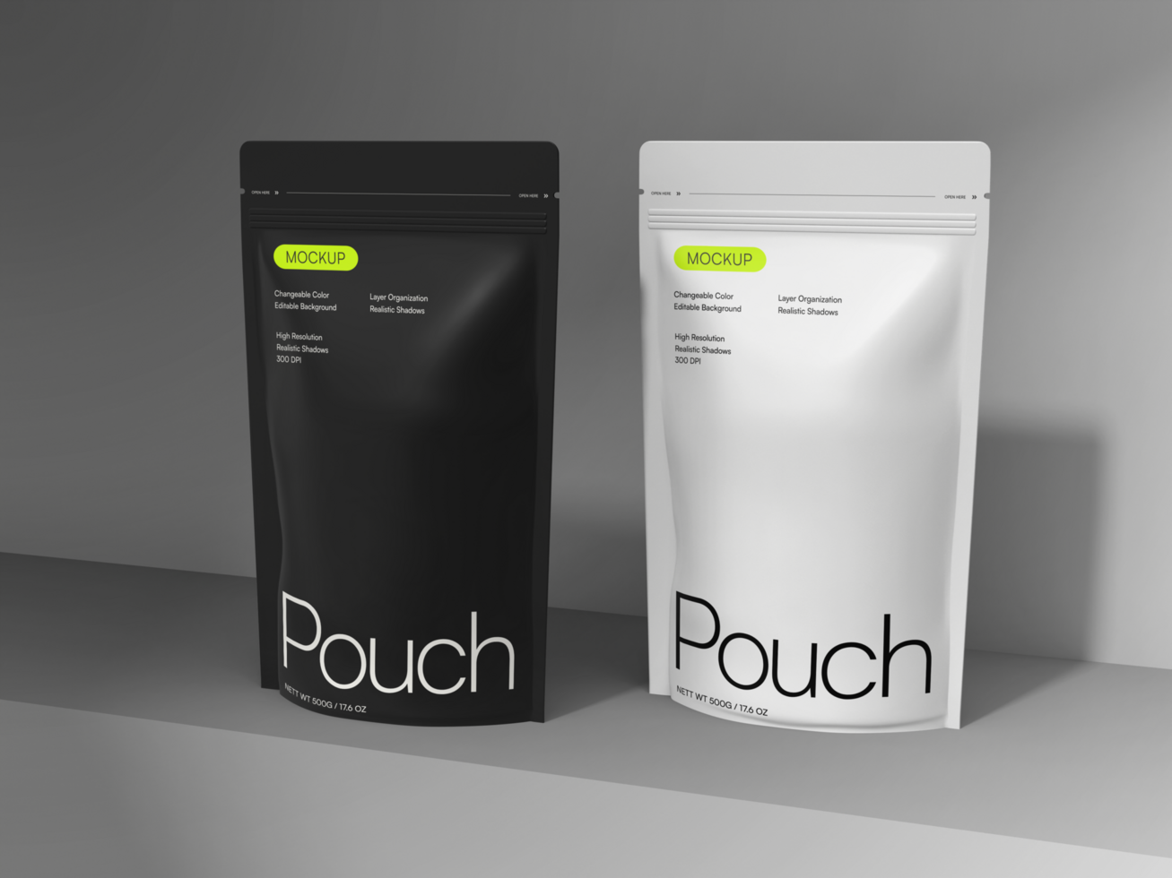 Stand Up Pouch Mockup with Zip Lock psd