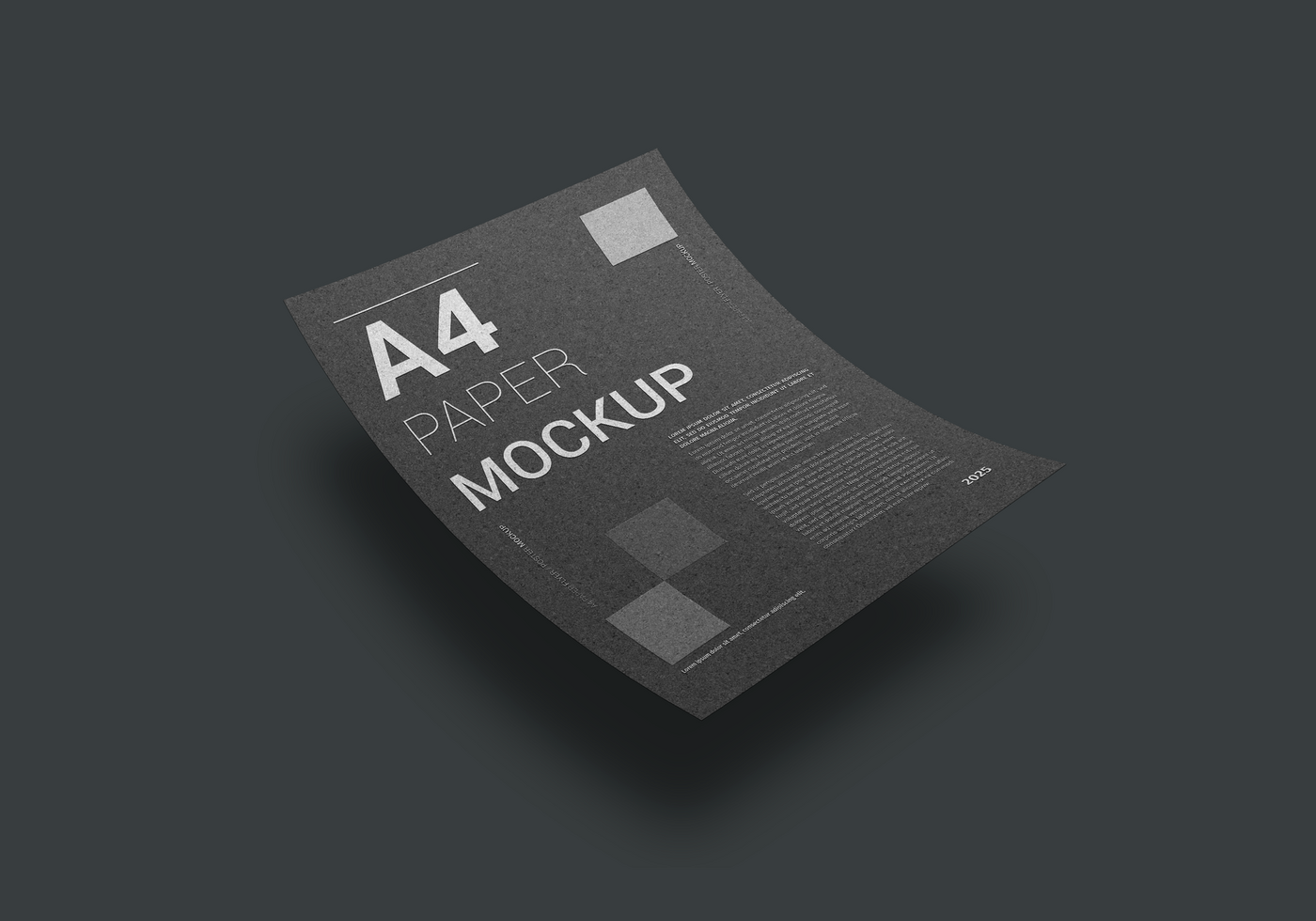 Flying Black A4 Page Paper Mockup psd
