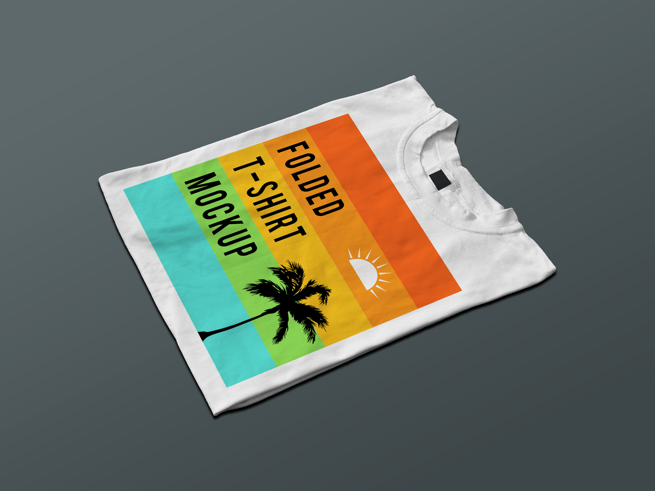 Folding Tshirt Design Mockup psd
