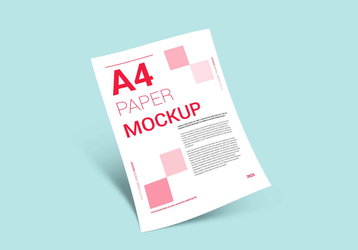White Color Standing A4 Page Paper Mockup psd