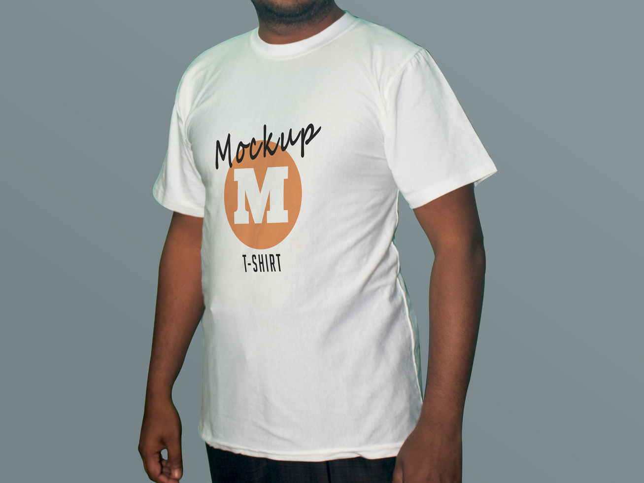Man White Tshirt Mockup Design psd