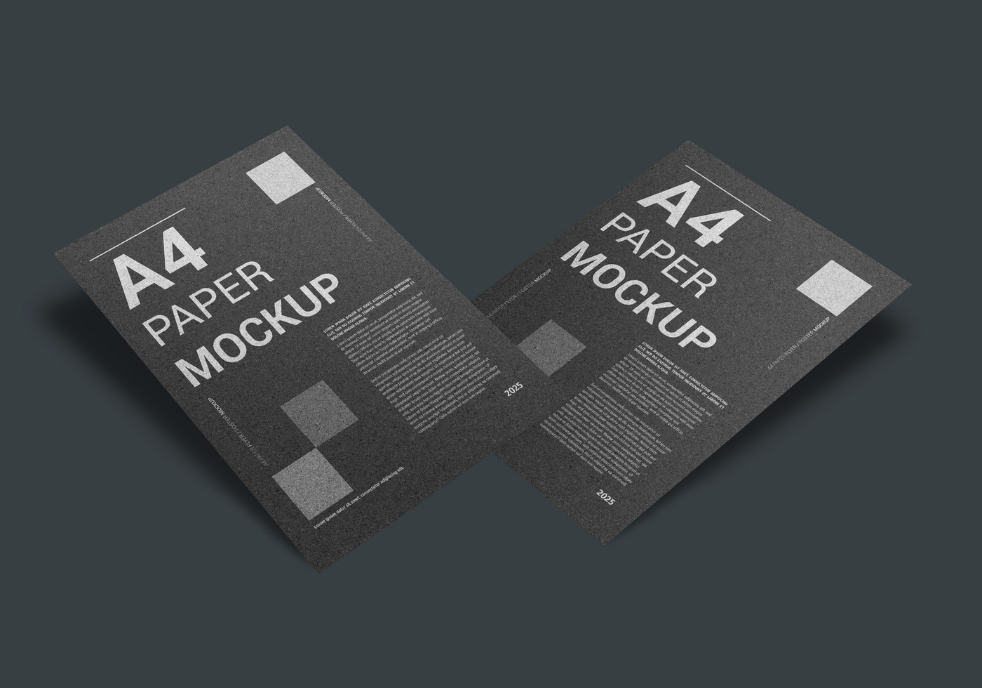 Two Black Color A4 Page Paper Mockup psd