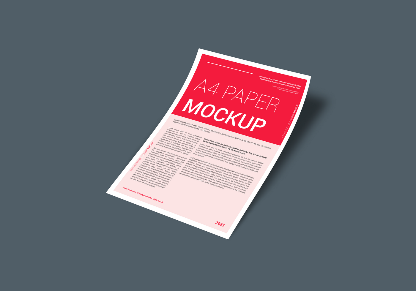 A4 Size Paper Mockup in Black Background psd