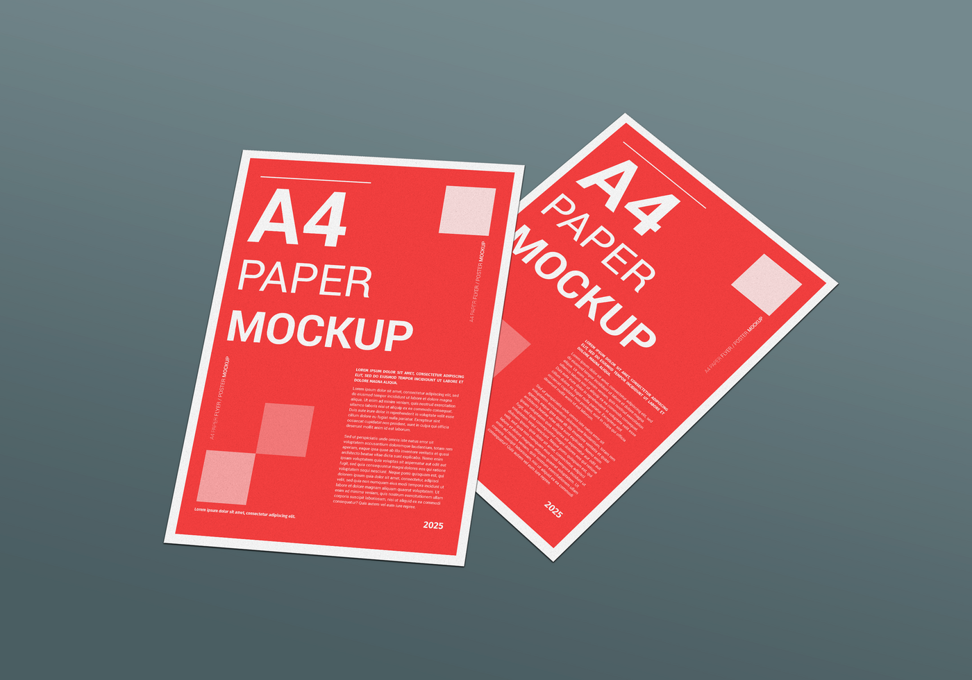 Two A4 Page Paper Mockup psd