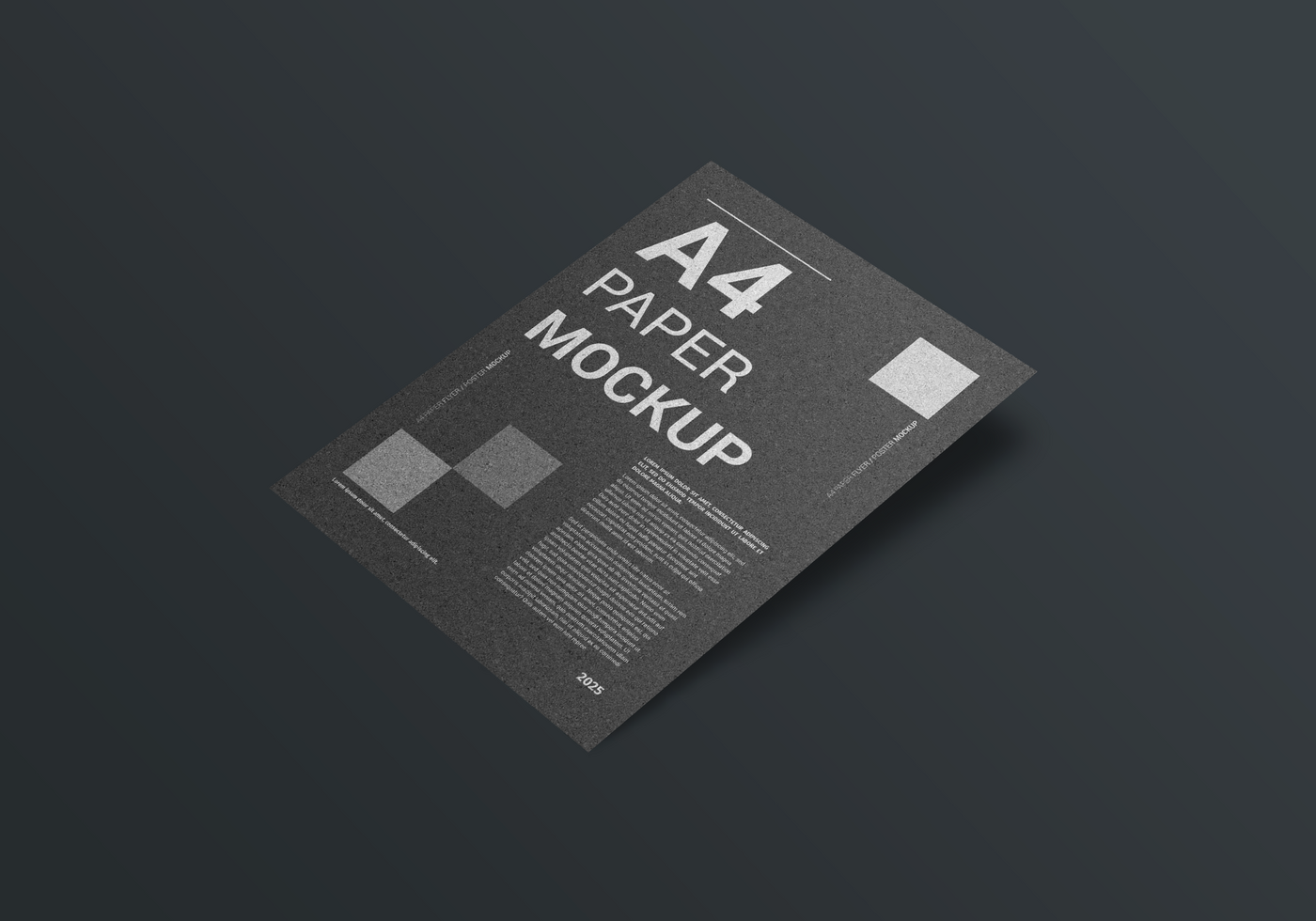 Black A4 Page Paper Mockup psd