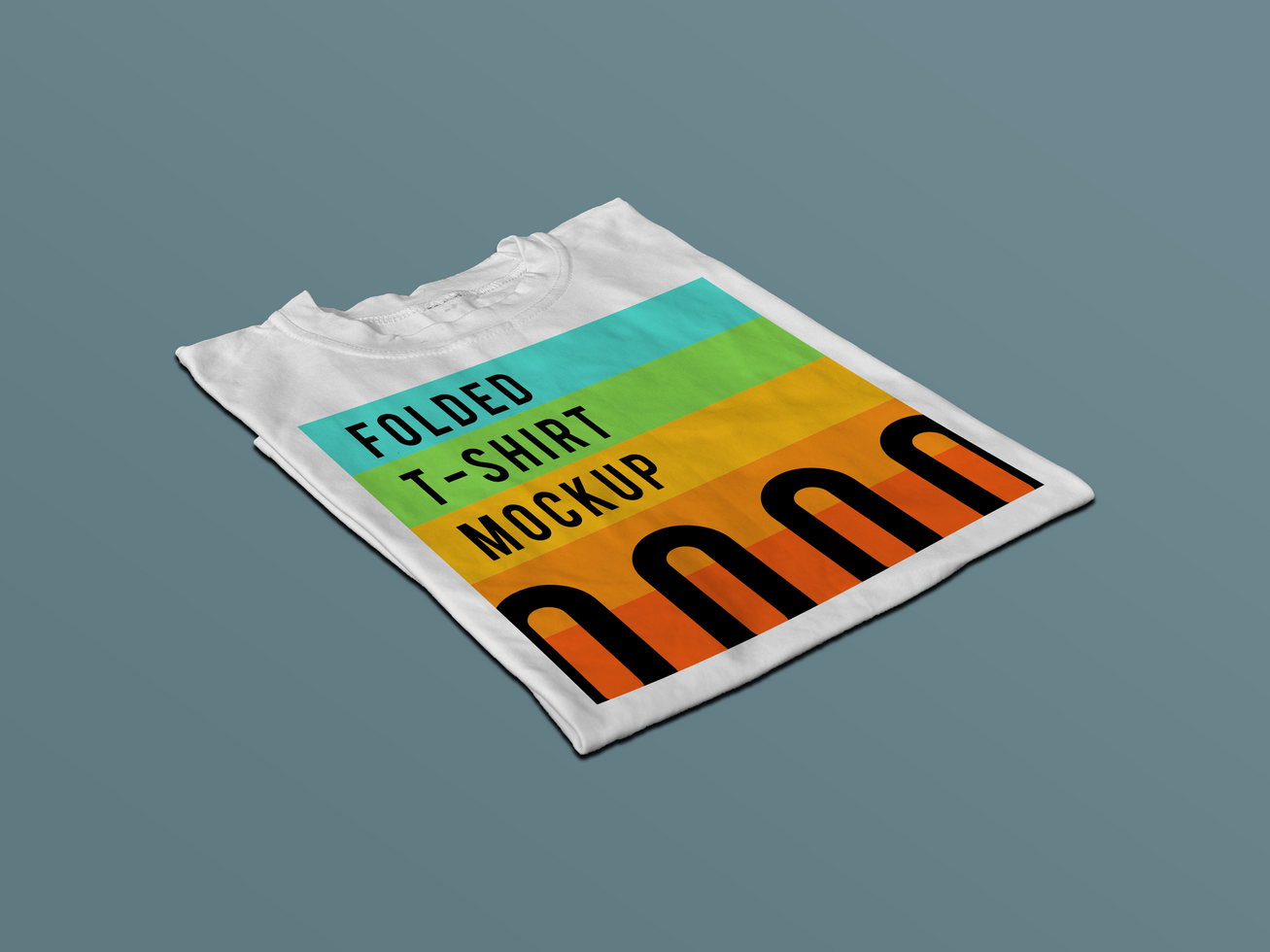 Left side Folding Tshirt Design Mockup psd