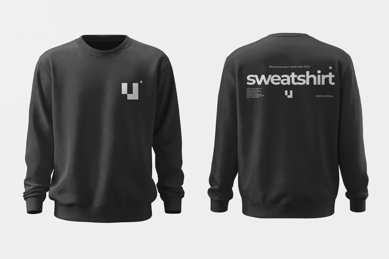 Sweatshirt Mockup Front and Back View psd
