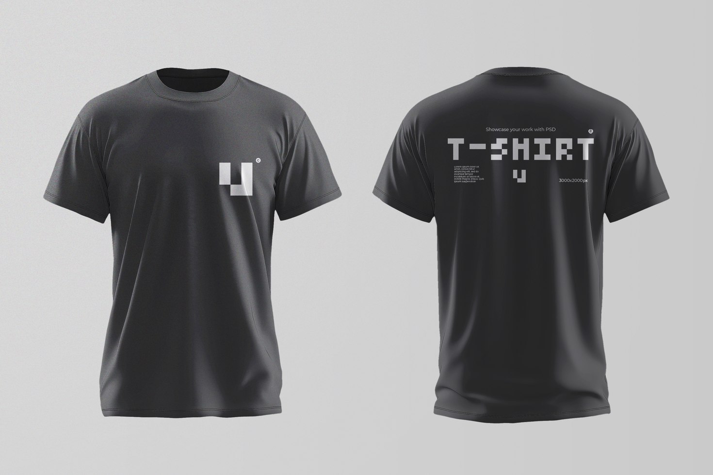 Front and back view T-shirt Mockup psd