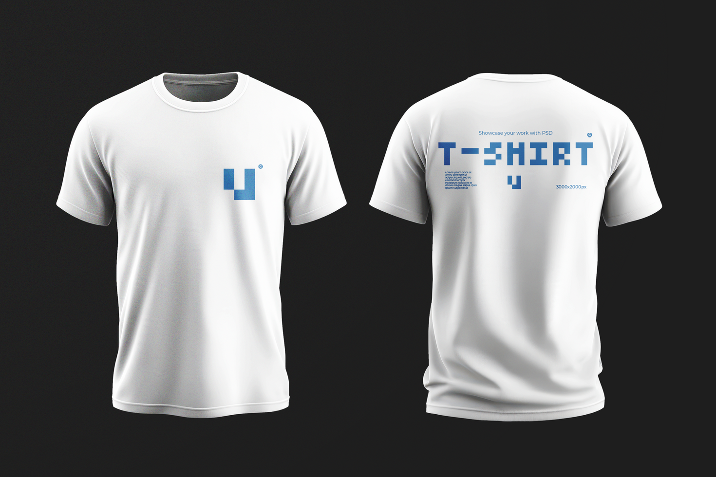 Front and back view T shirt Mockup psd