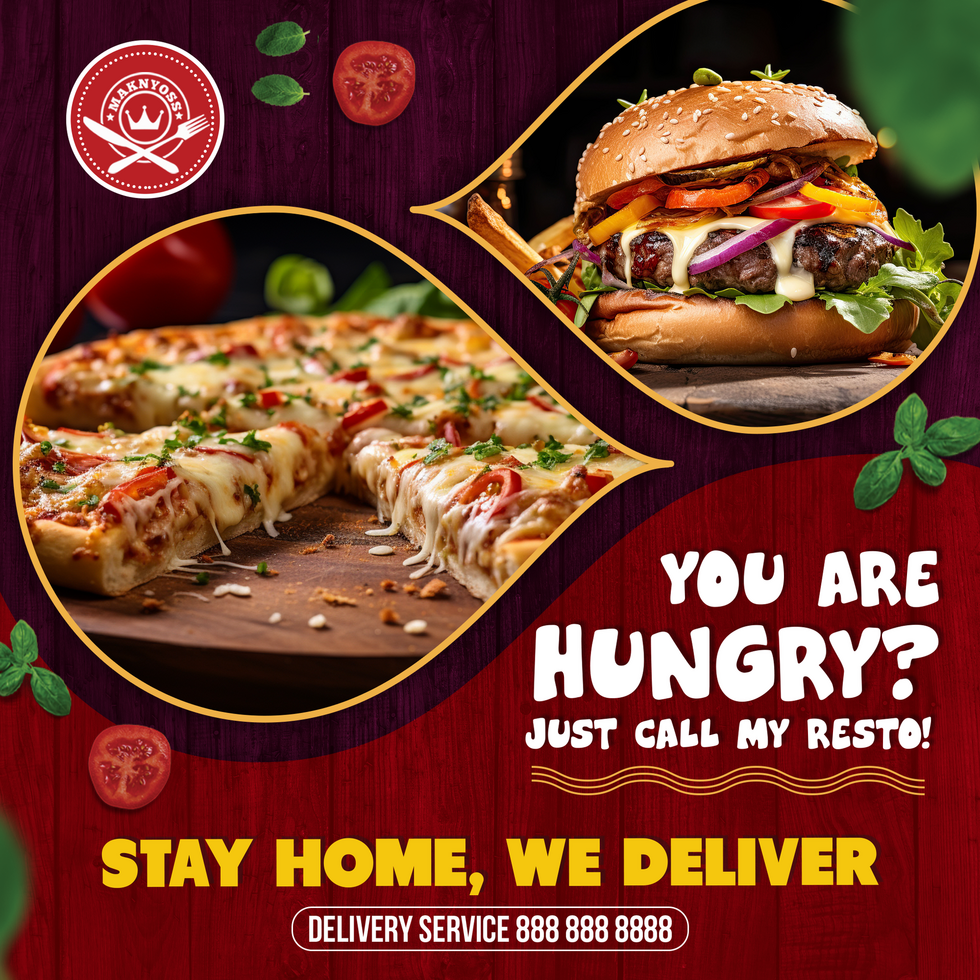 You Are Hungry call my resto Social Media Post psd