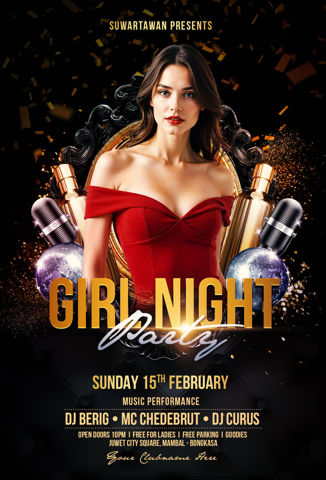 Dark Gold Night party psd