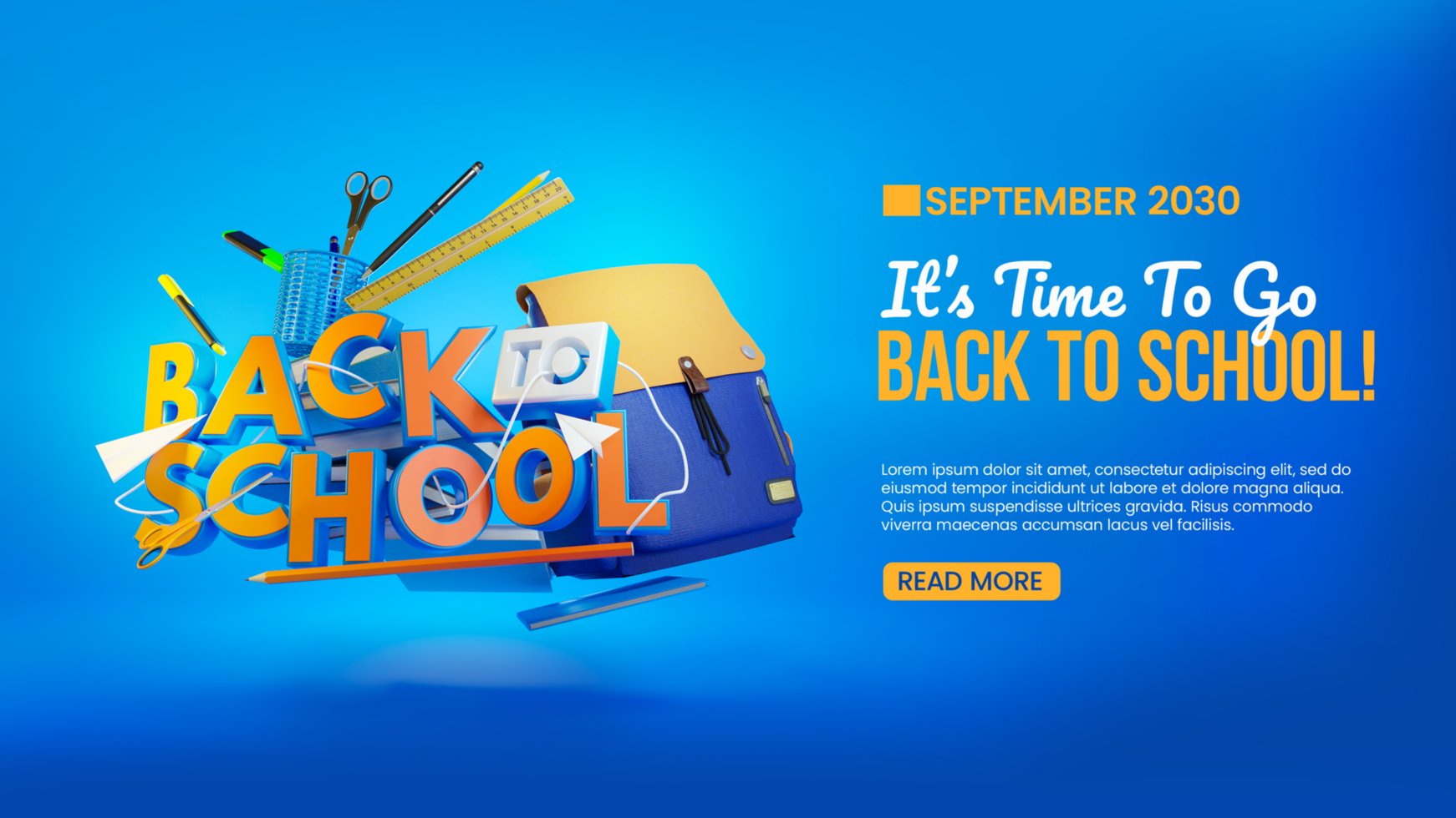 Its Time To Go Back To School Web Banner psd