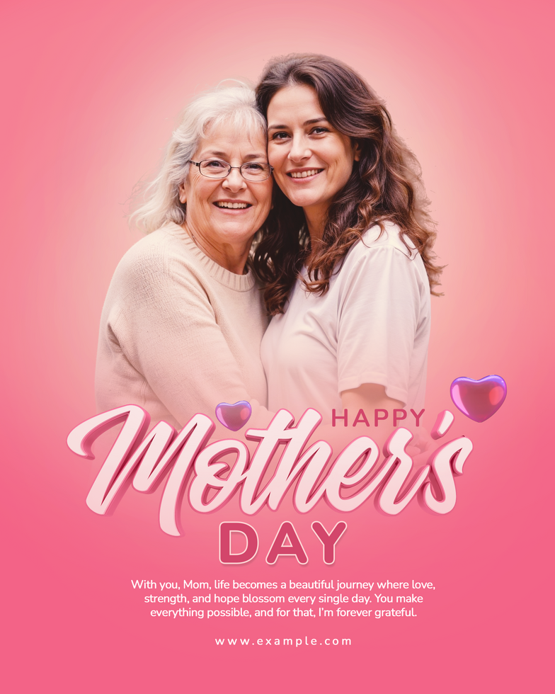 Pink Happy Mother Day Social Media Pos psd