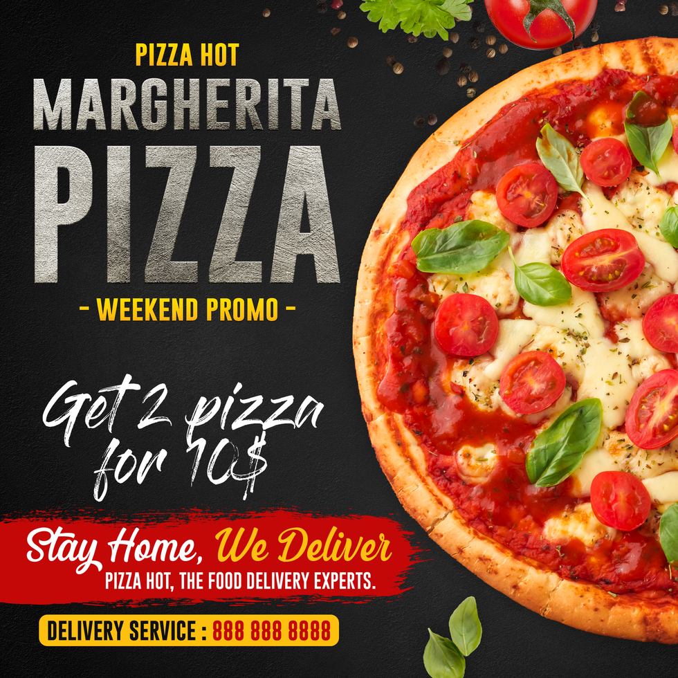 Pizza Margarita Social Media Post psd