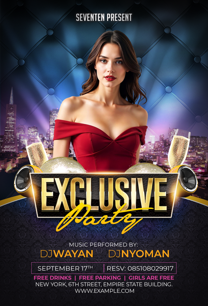 Dark Blue Exclusive Night party psd