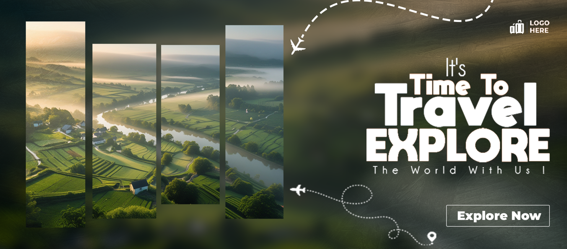 Time to Travel and tourism Social Media Banner template psd