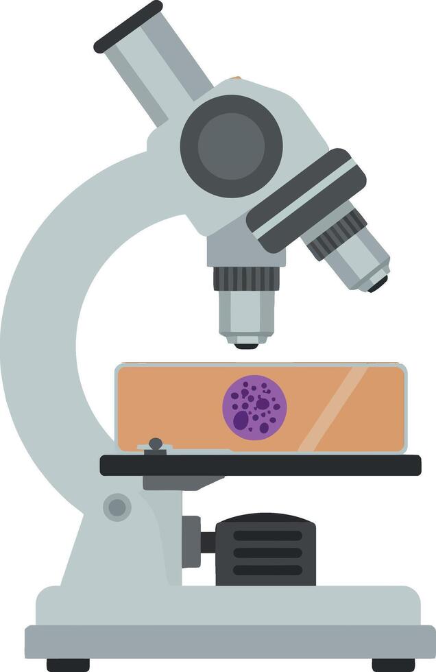 Microscope with Petri Dish Scientific Laboratory Equipment Illustration vector