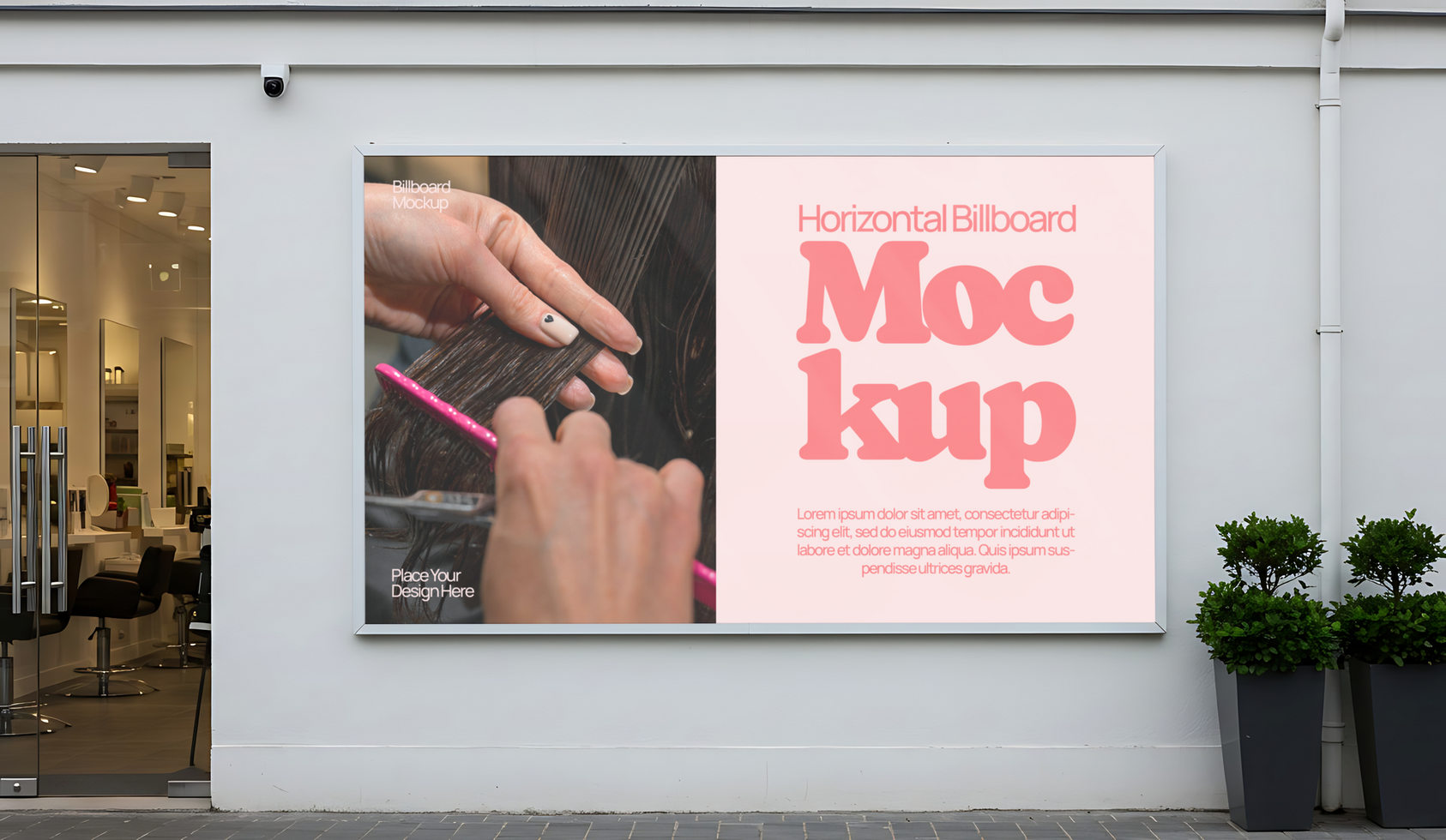 billboard beauty saloon branding mockup psd