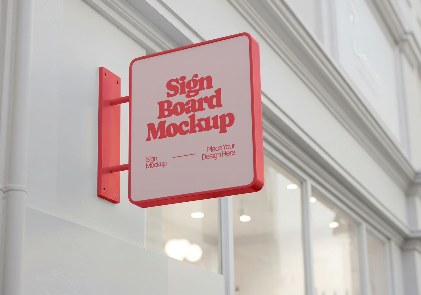 sign board beauty saloon branding mockup psd