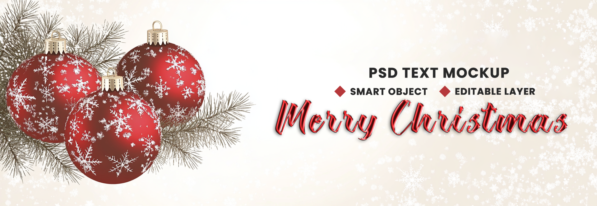 Night snowy tree glow for Merry Christmas background theme and multiple colour ball decorations psd