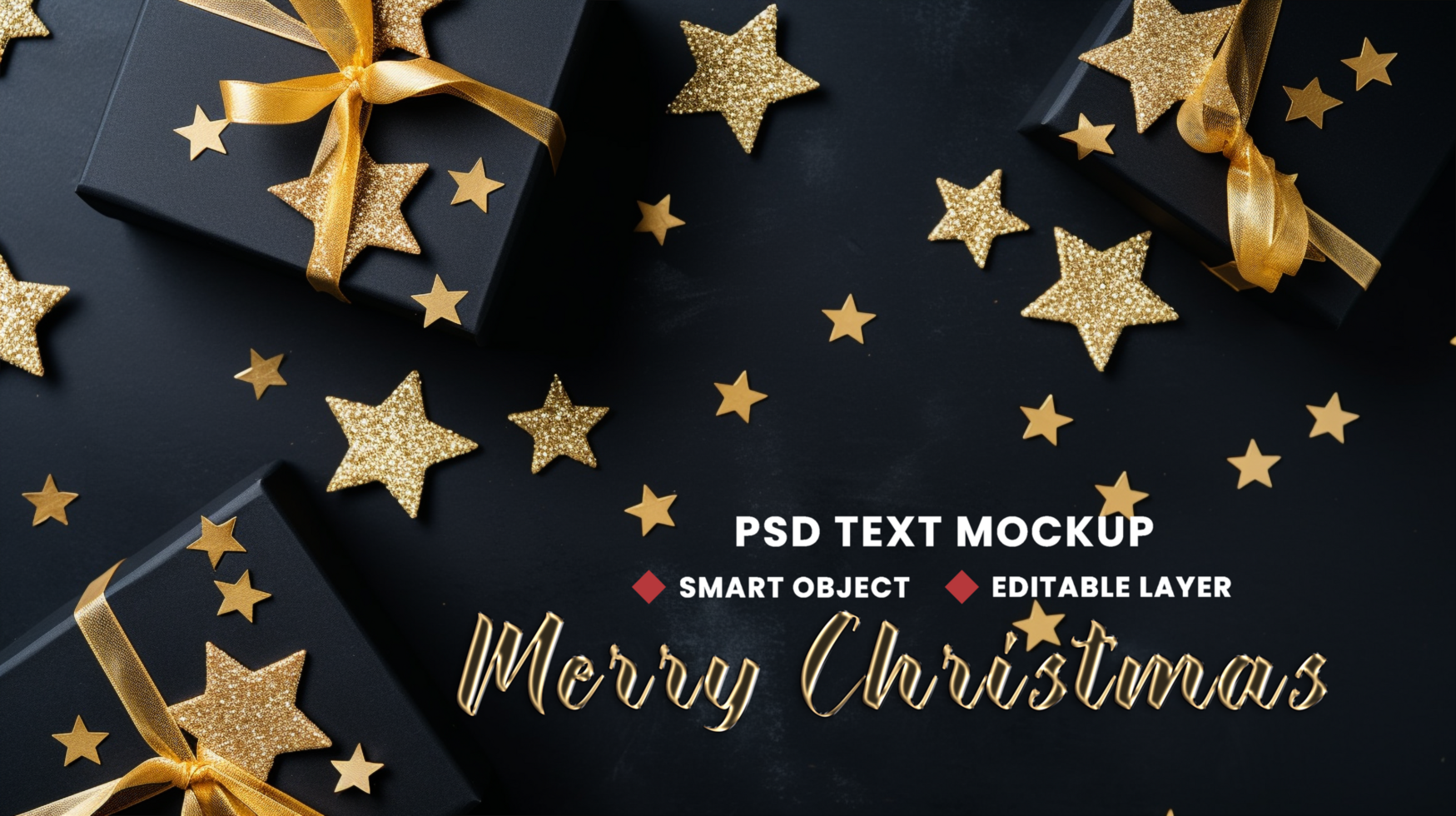 Santa gift for Merry Christmas background theme with Xmas holiday background psd