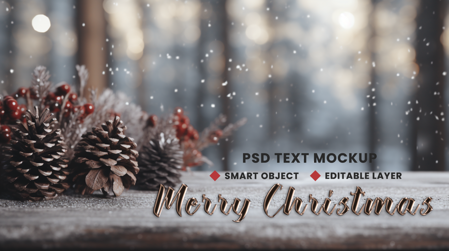 Happy new year snowfall and Christmas decorations with Santa and merry Christmas joy psd