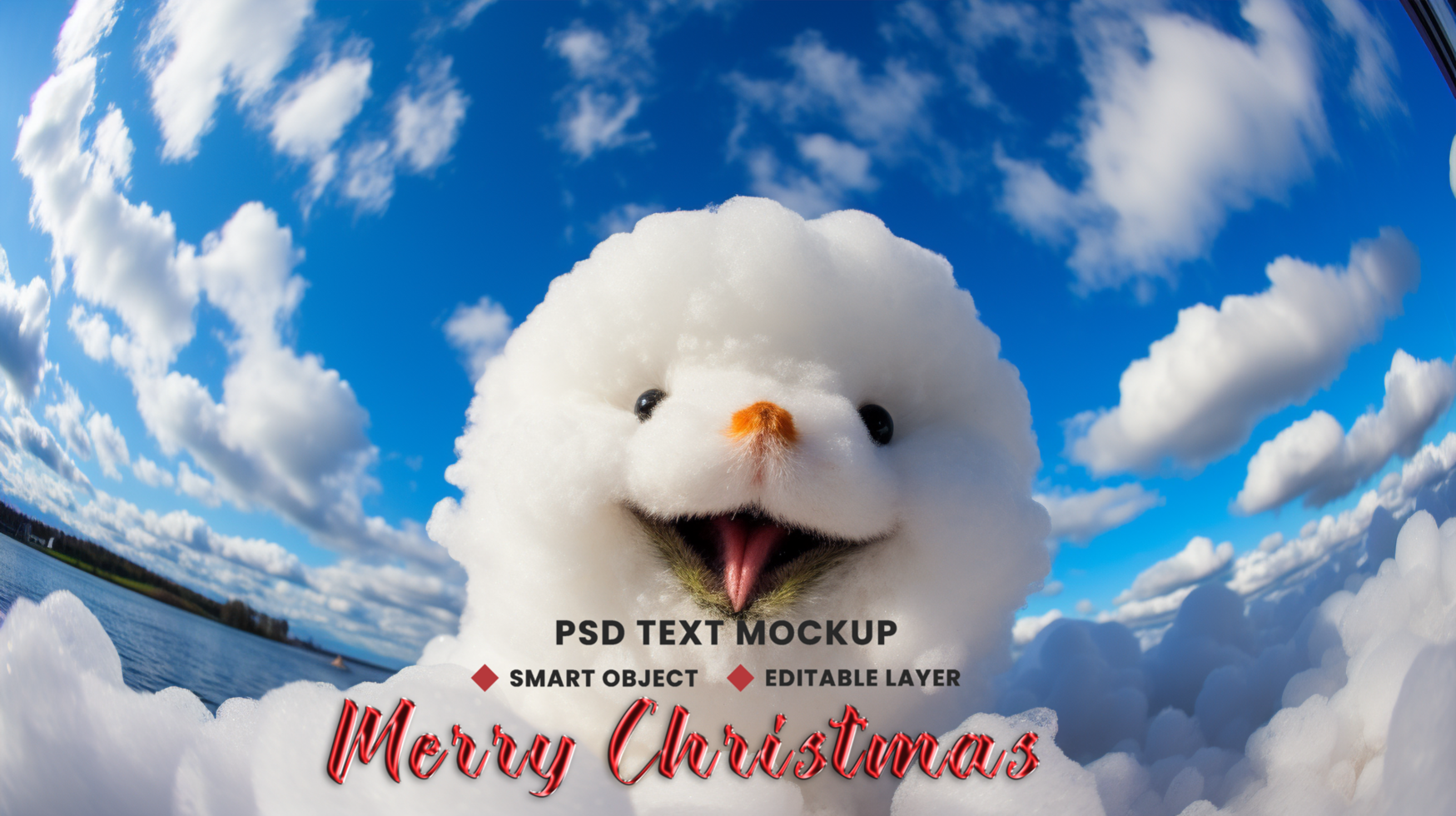 happy snowman Christmas background theme psd