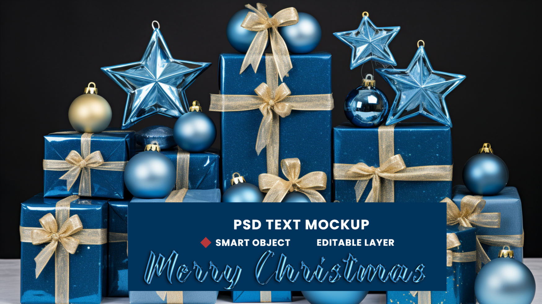 Merry Christmas background theme for Xmas year multiple gift box decoration psd