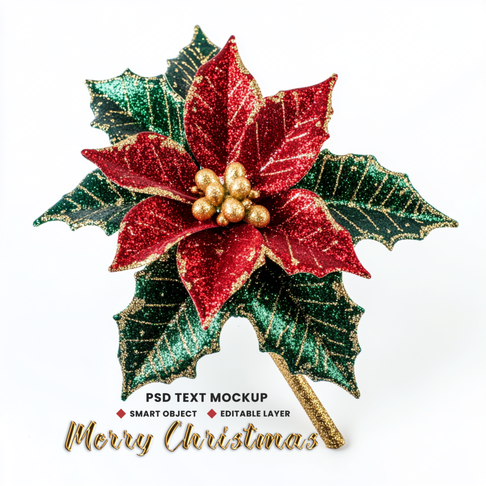 Xmas background with Merry Christmas background theme and flower decoration lights psd