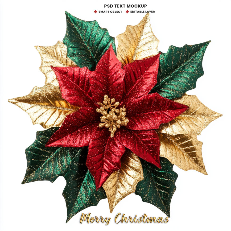 Merry Christmas background theme with flower and a festive Merry Christmas background theme psd