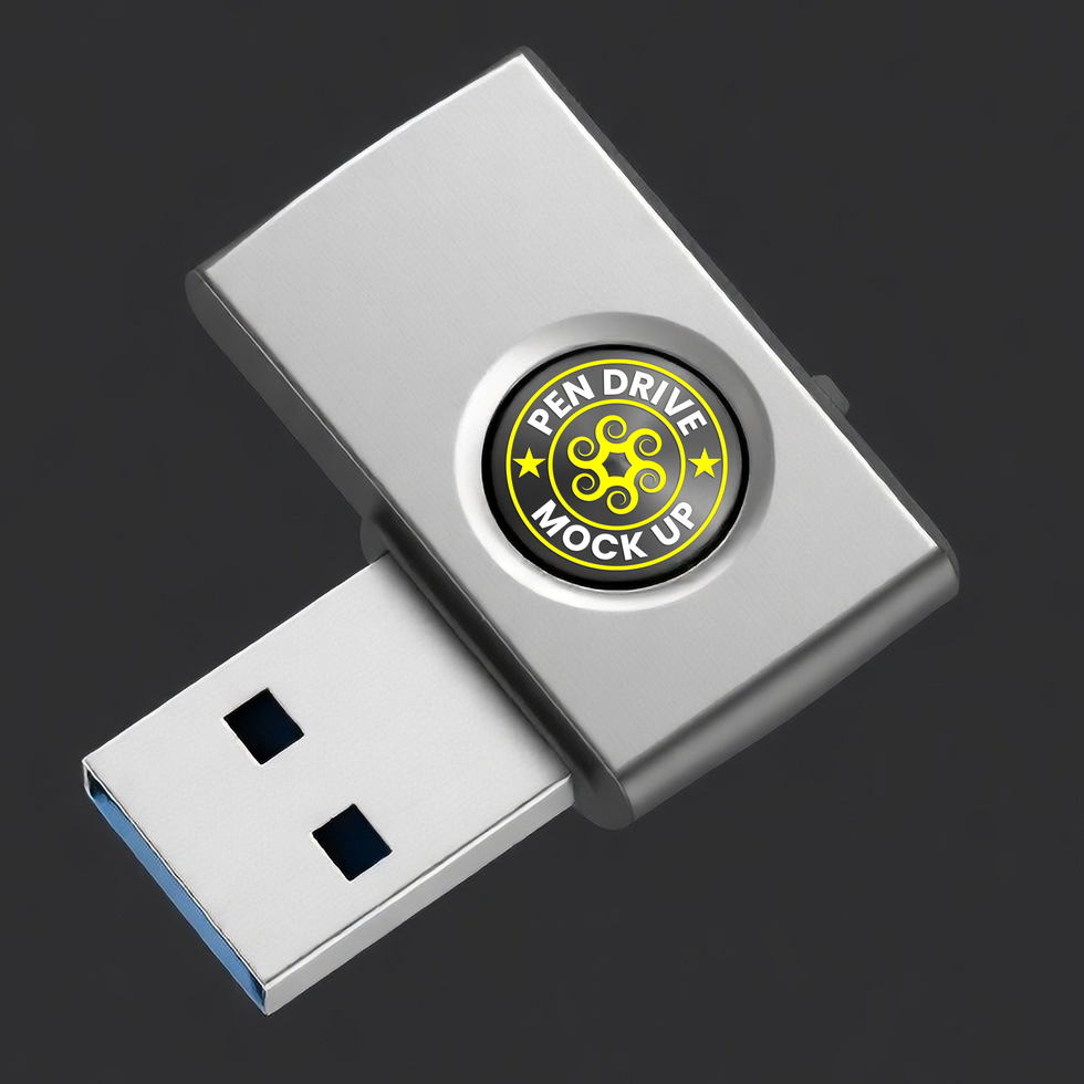 Minimalist pen drive mock up for pen drive mock up display in software psd