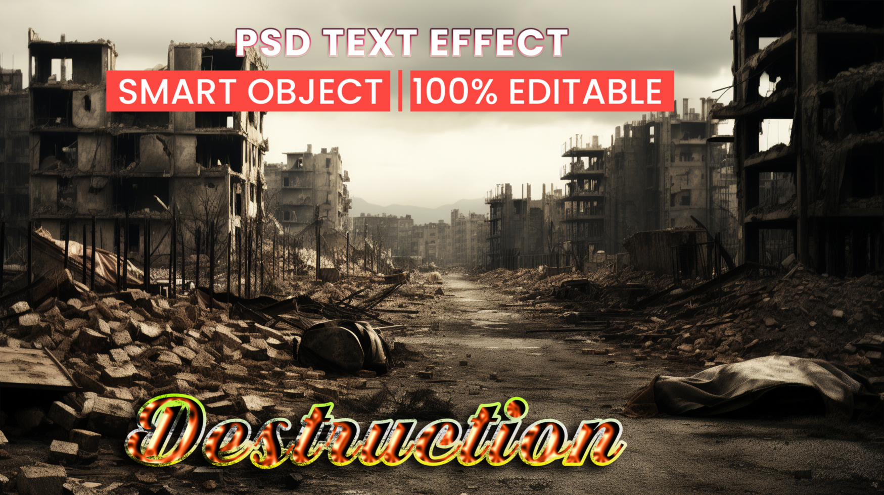Aggressive flame spread in a rescue zone with explosion background theme and radiation textures psd