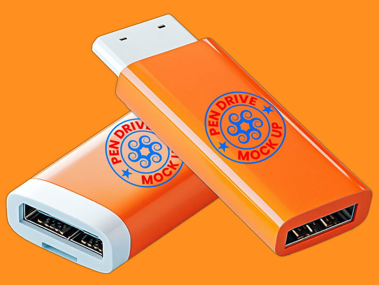 Compact metal pen drive mock up designed for showcasing pendrive mock up and drive elements psd