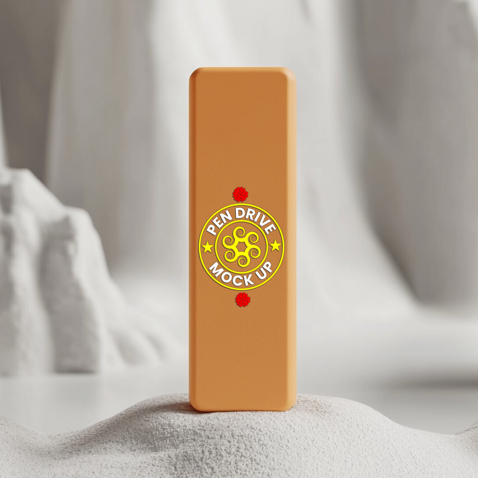 Plug ready pen drive mock up for software branding projects featuring minimal pendrive mock up psd