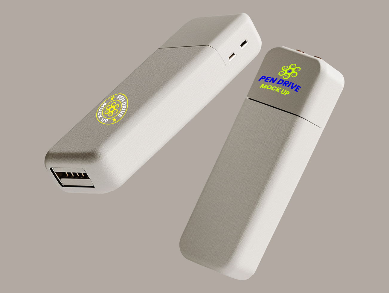 USB styled pen drive mock up for dynamic product branding using a creative pendrive mock up display psd