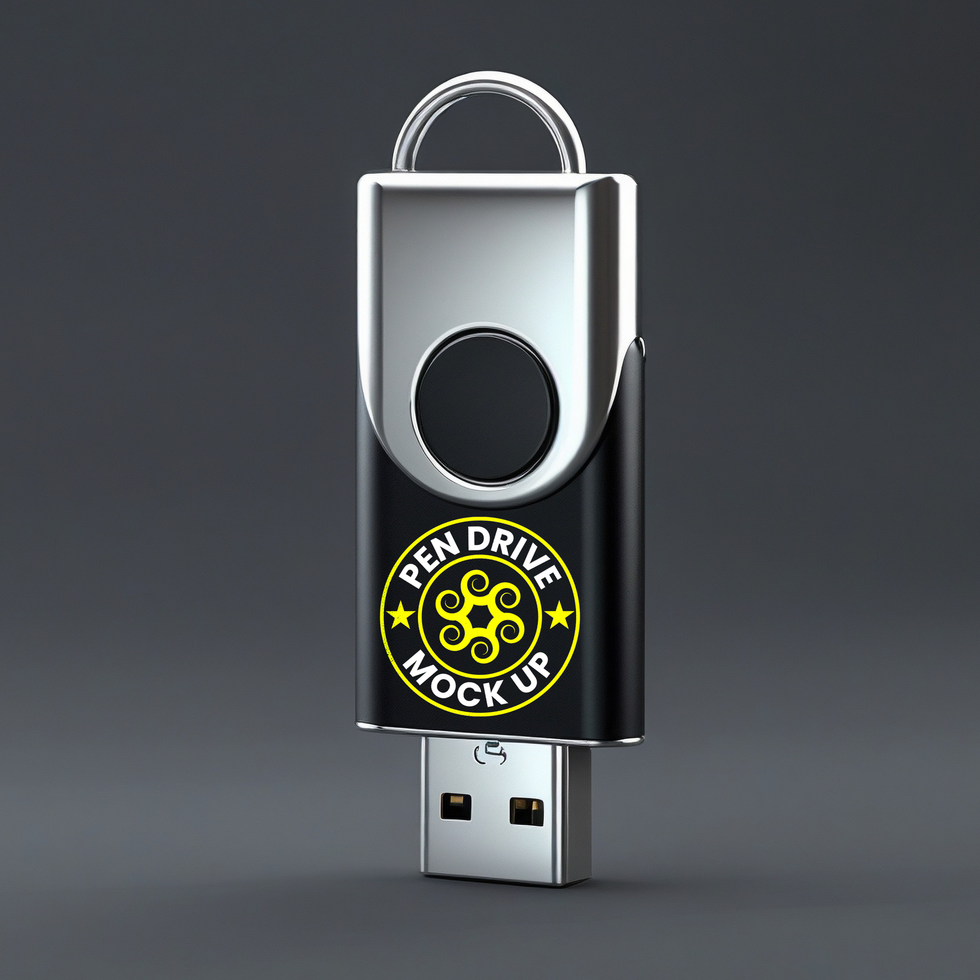 Sleek pendrive mock up designed for branding needs with professional pen drive mock up showcase psd