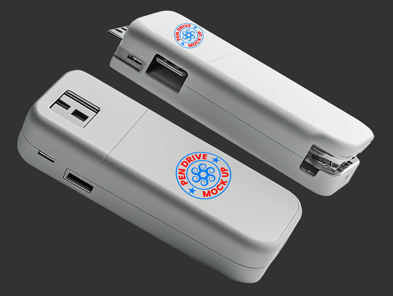 Unique storage pen drive mock up with minimalistic pendrive mock up highlighting data features psd