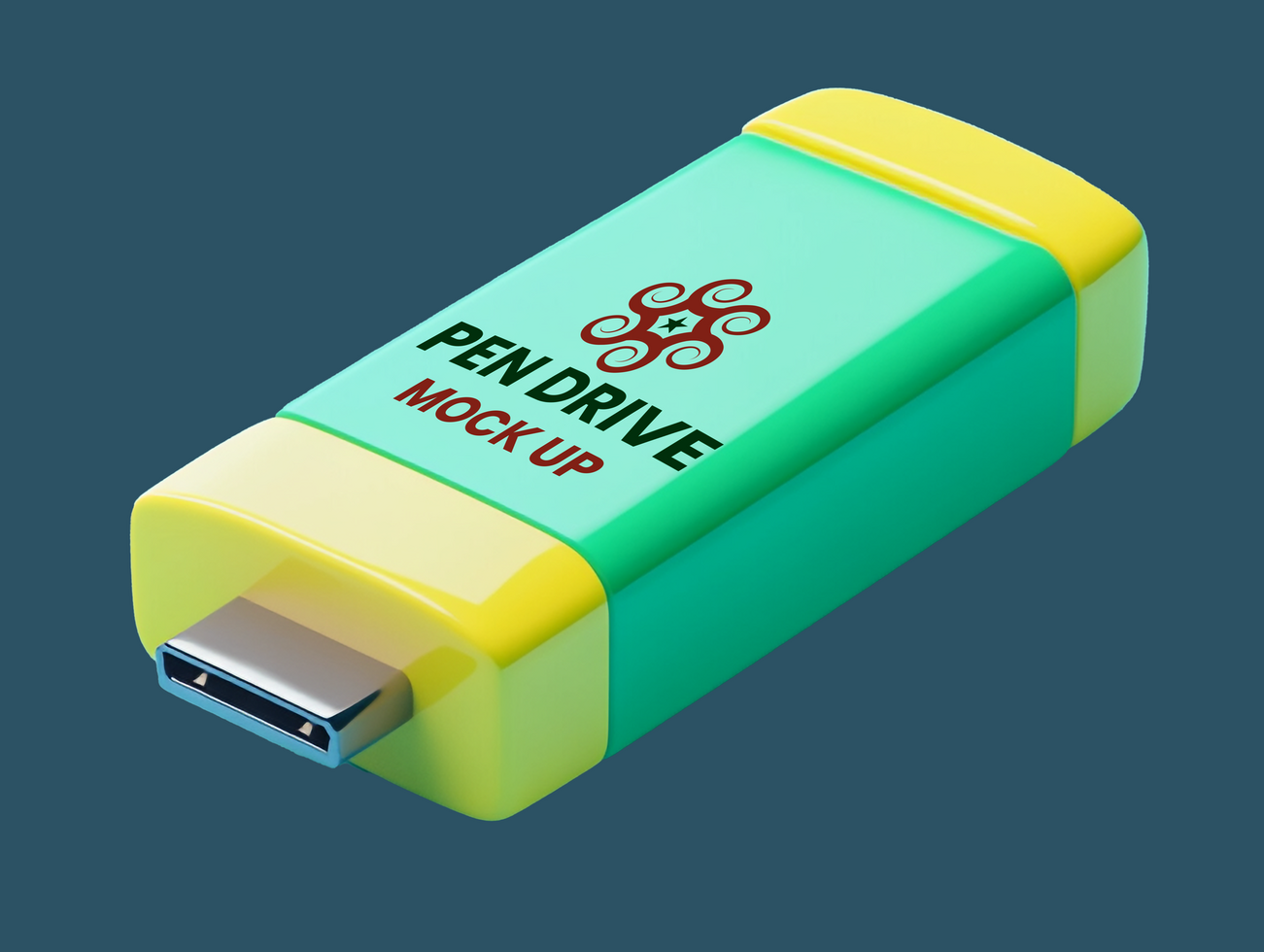 Realistic pen drive mock up psd