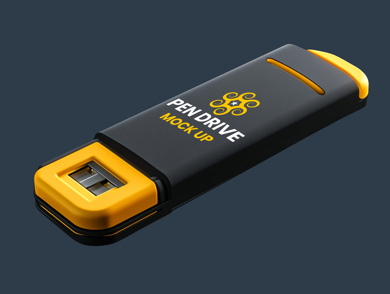 Innovative pen drive mock up representing the future of personal data with smart pen drive mock up psd