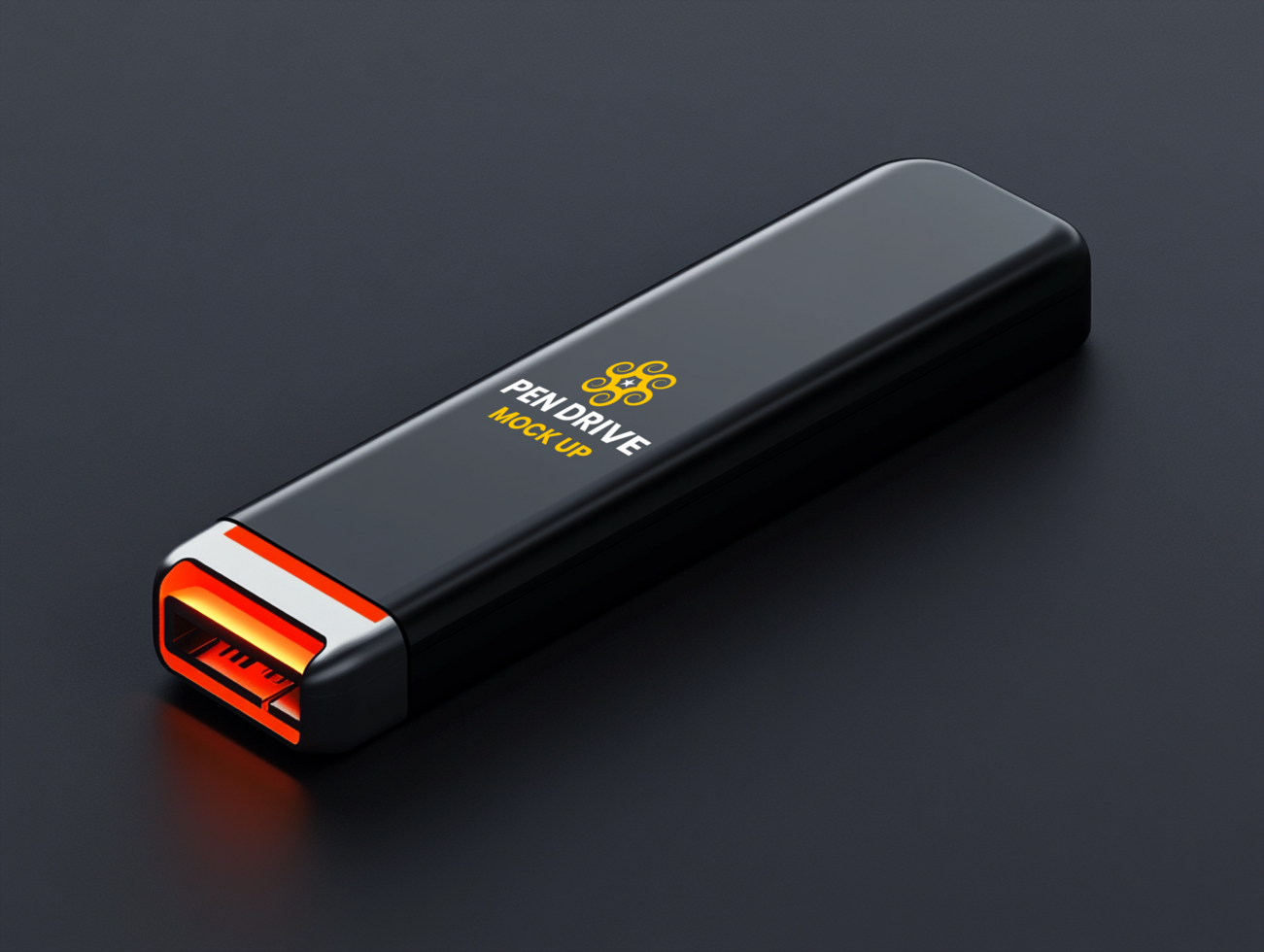 Trendy pen drive mock up offering perfect digital connection via futuristic pen drive mock up style psd