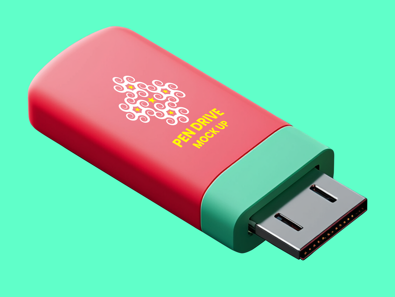 Modern pen drive mock up featuring usb storage design using artistic pen drive mock up rendering psd