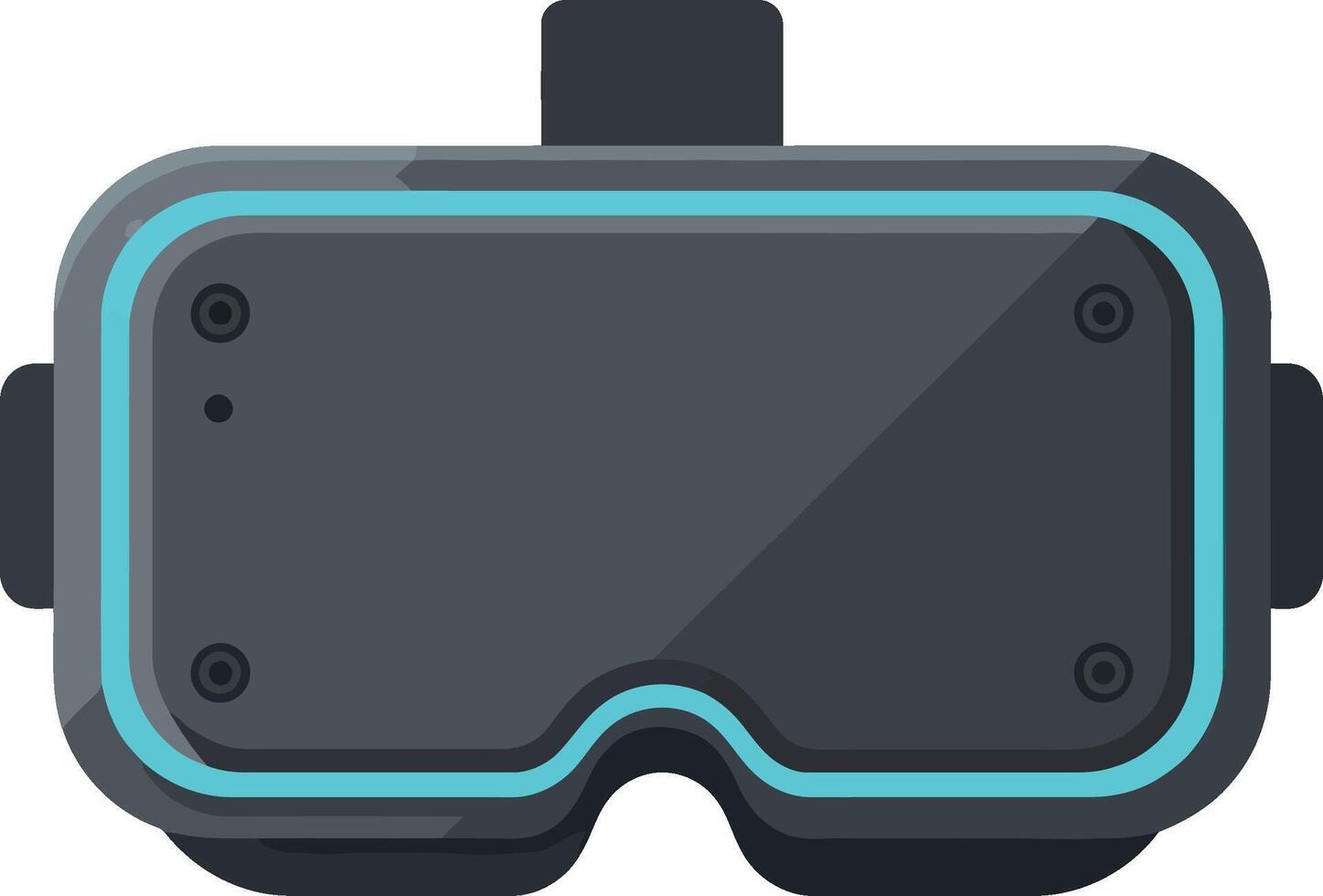 Virtual reality goggles headset with neon blue outline illustration technology device vector